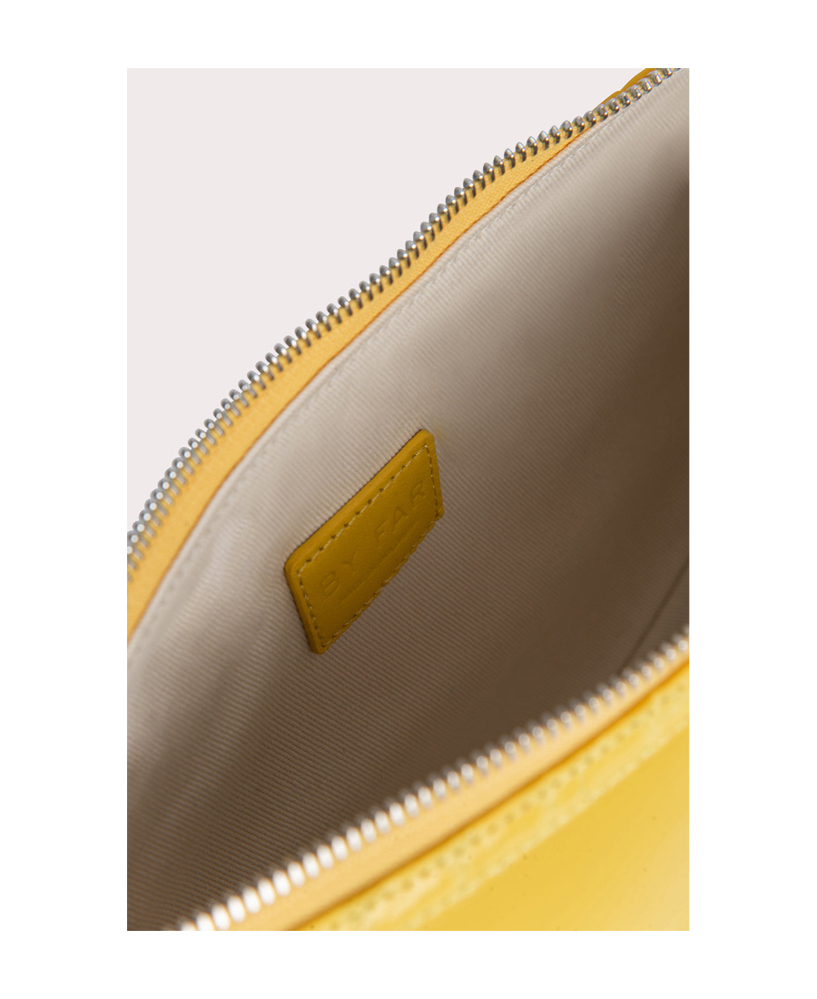 By Far Gib Crocodile-embossed Shoulder Bag In Yellow