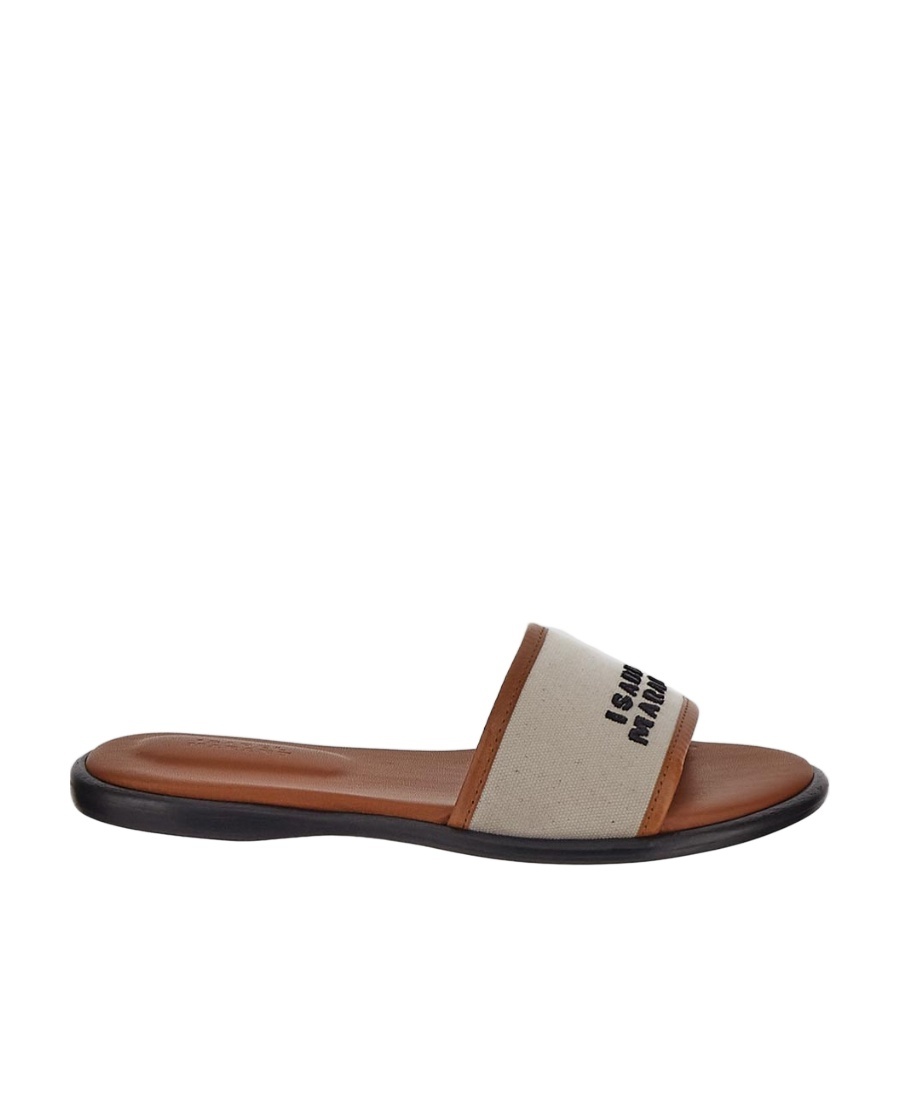 Isabel Marant Vikee Leather-trimmed Canvas Sandals In Brown