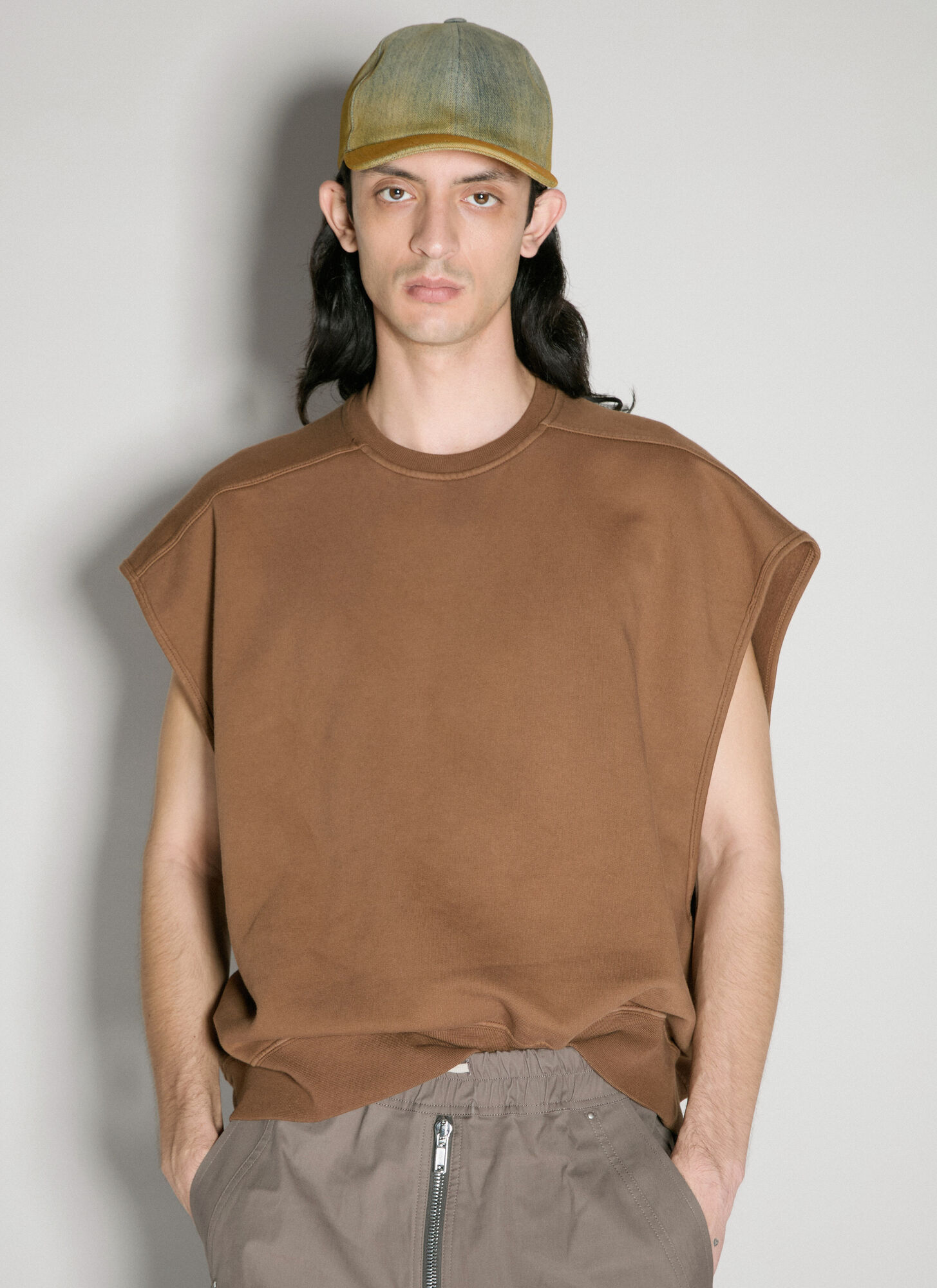 Rick Owens Drkshdw Denim Baseball Cap In Green