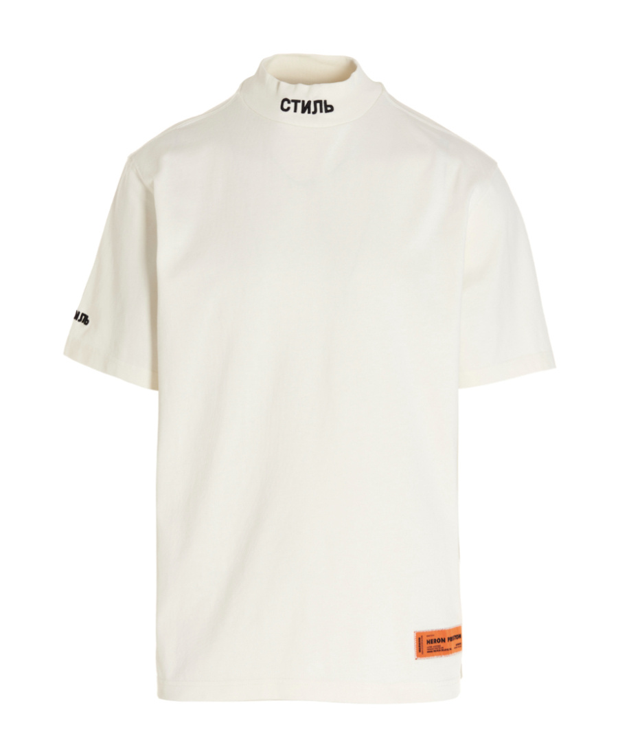 Heron Preston Logo-patch Mock-neck T-shirt In White