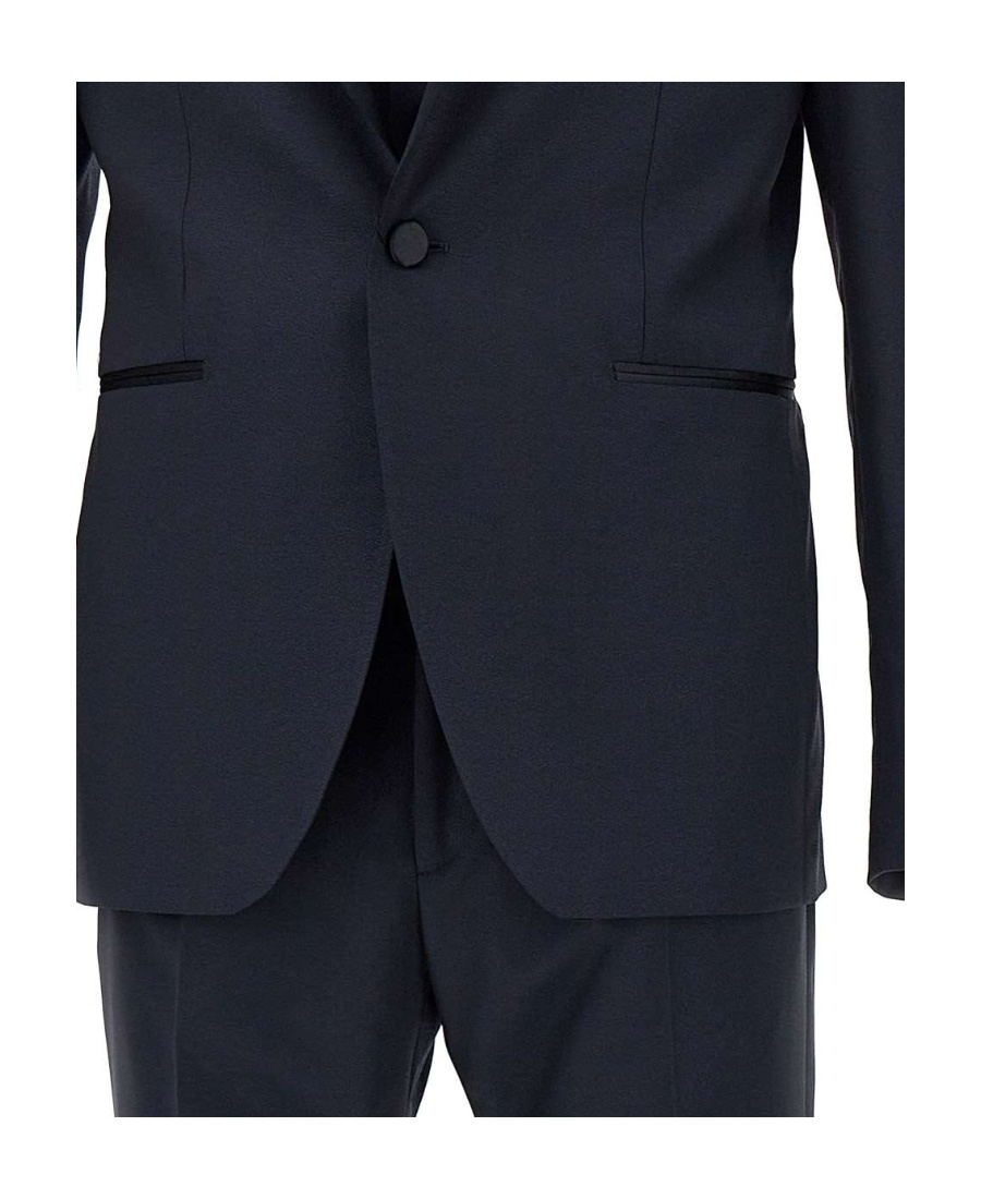 Tagliatore V-collar Long-sleeved Suit Jacket  Vest  Trousers Suit In Black