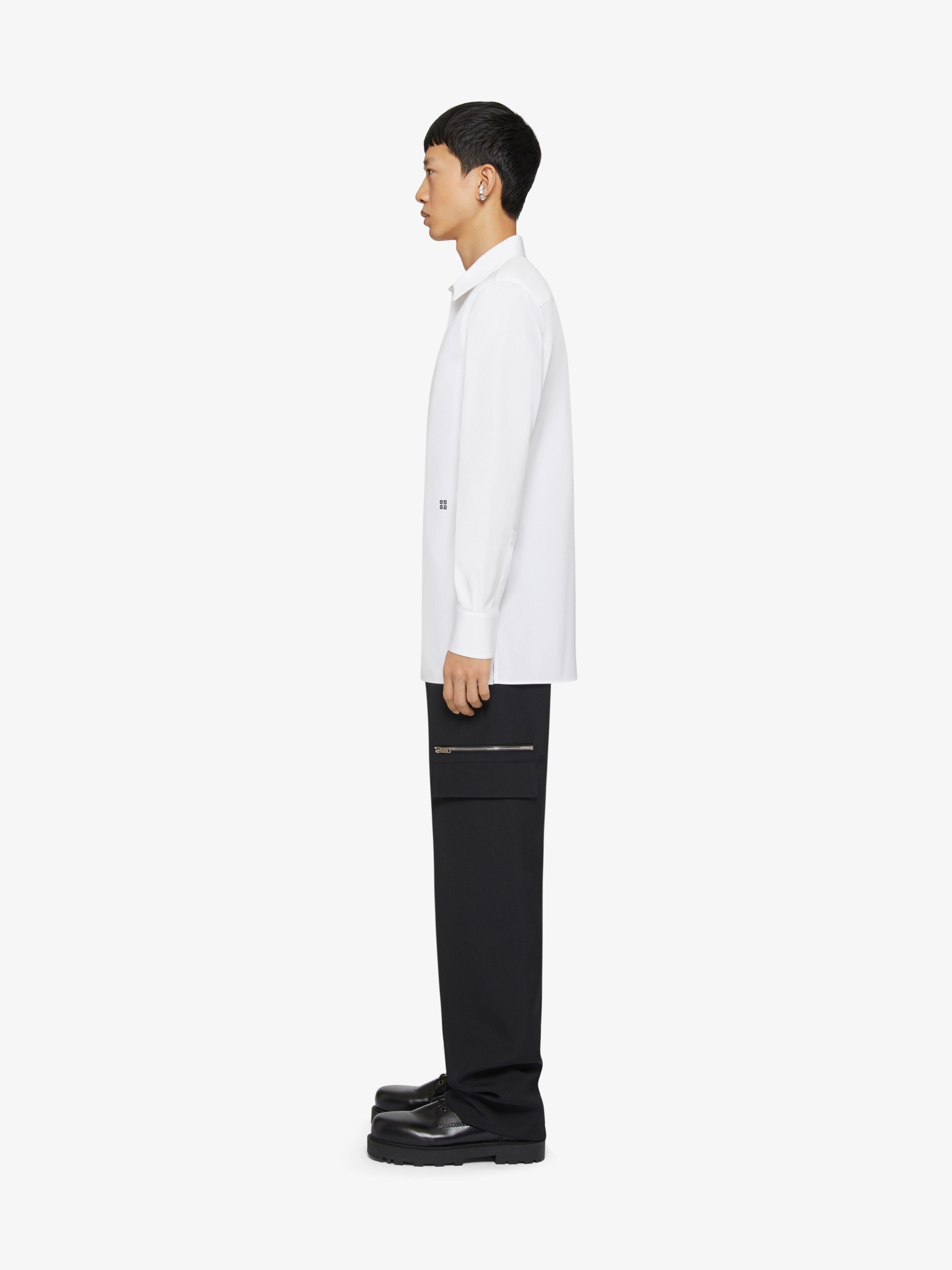 Givenchy 4g-embroidered Poplin Shirt In White