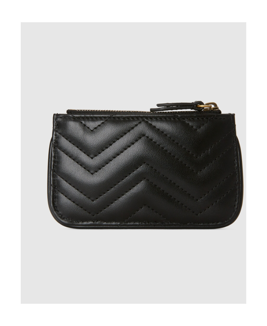 Gucci Gg Marmont Matelassé Key Case In Black