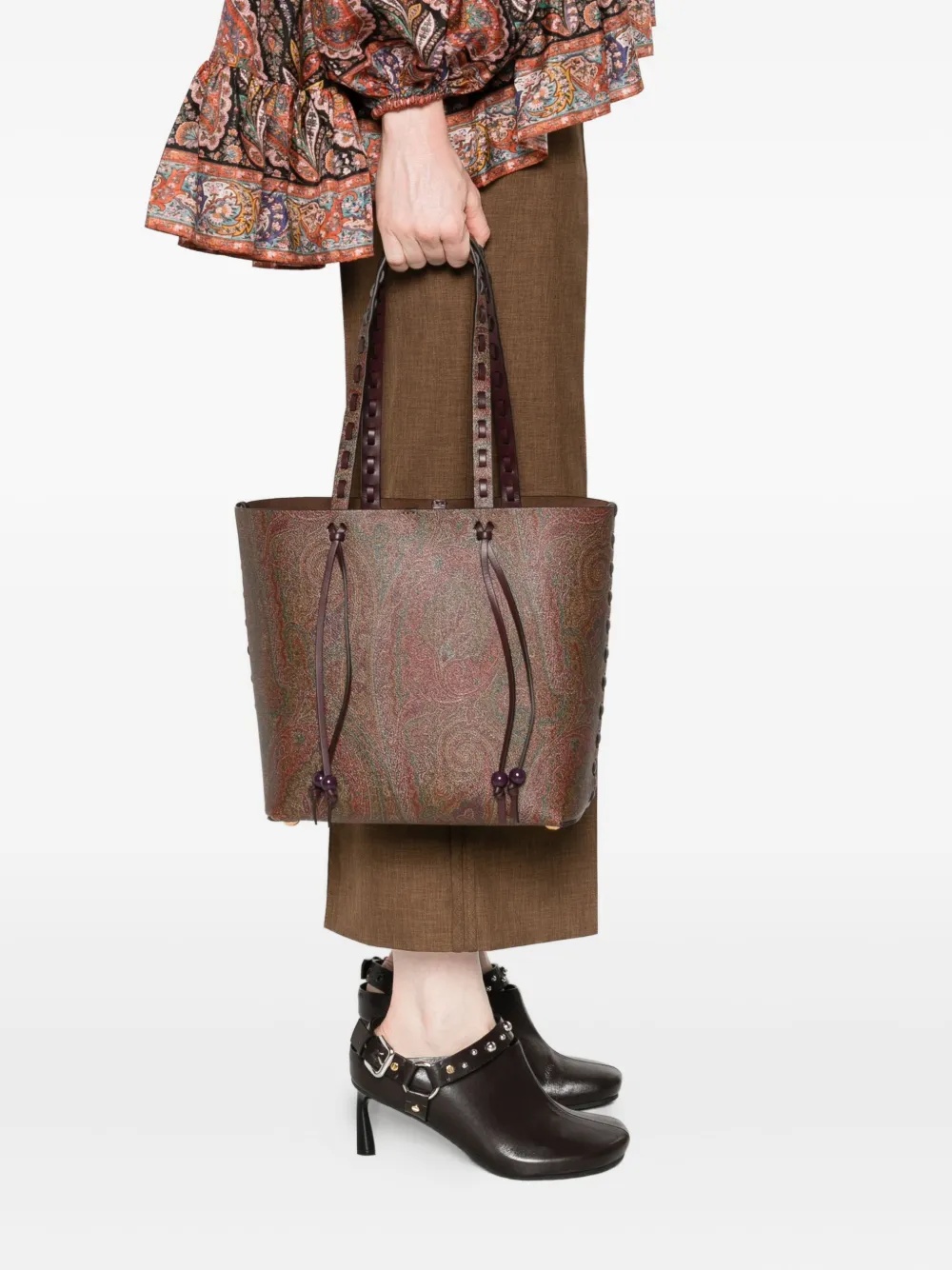 Etro Paisley-pattern Shoulder Bag In Brown