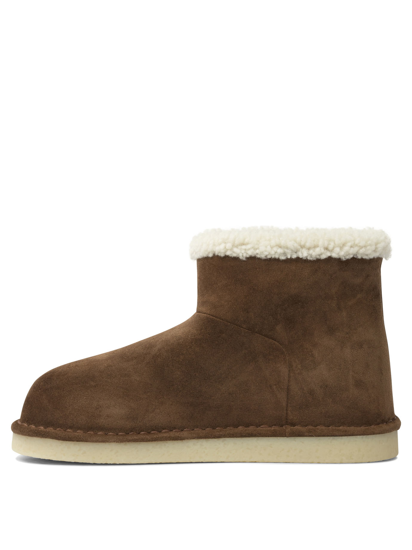 Miu Miu Round Toe Ankle Boots In Brown