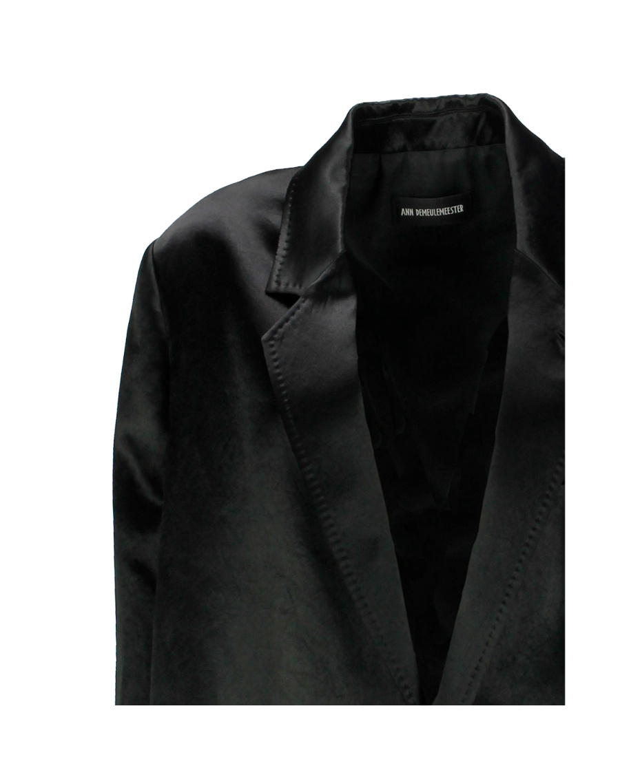 Ann Demeulemeester Polished Oversize Button-up Blazer In Black