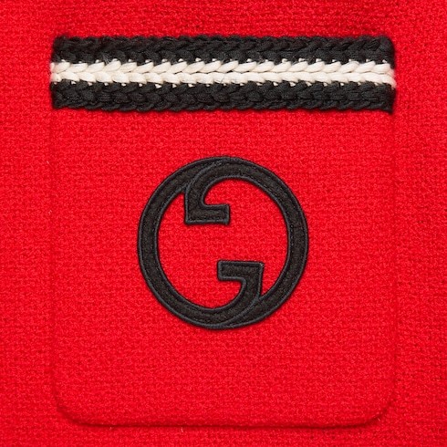 Gucci Gg Embroidered Wool-blend Tweed Jacket In Red