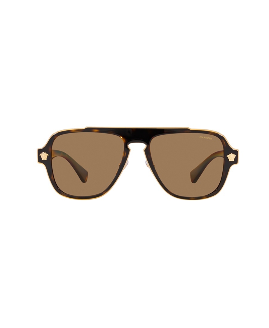 Versace Eyewear Square Frame Sunglasses In Brown