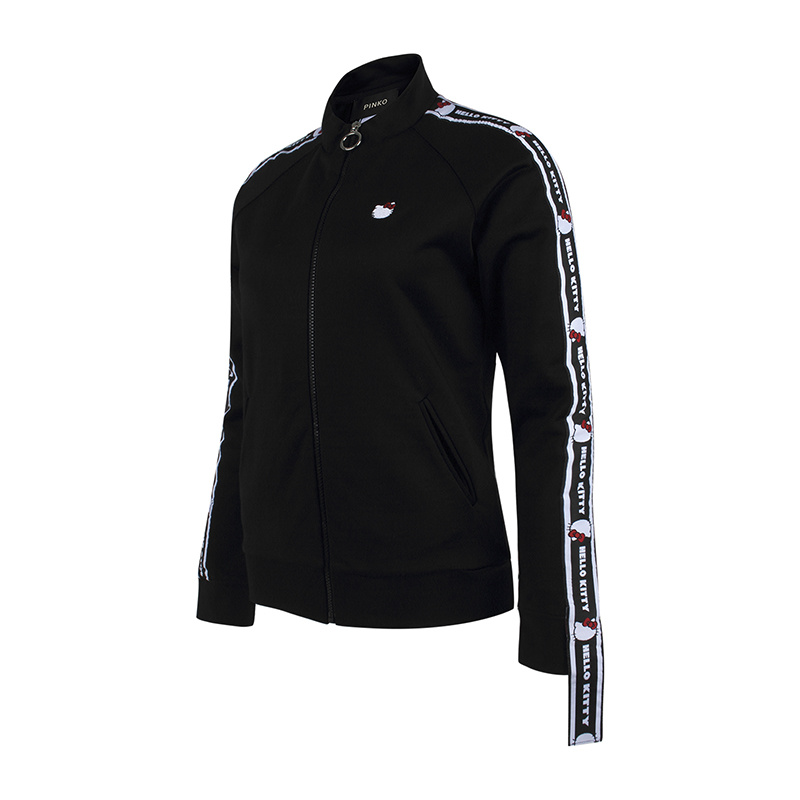 Pinko X Hello Kitty Zipper Casual Jacket In Black