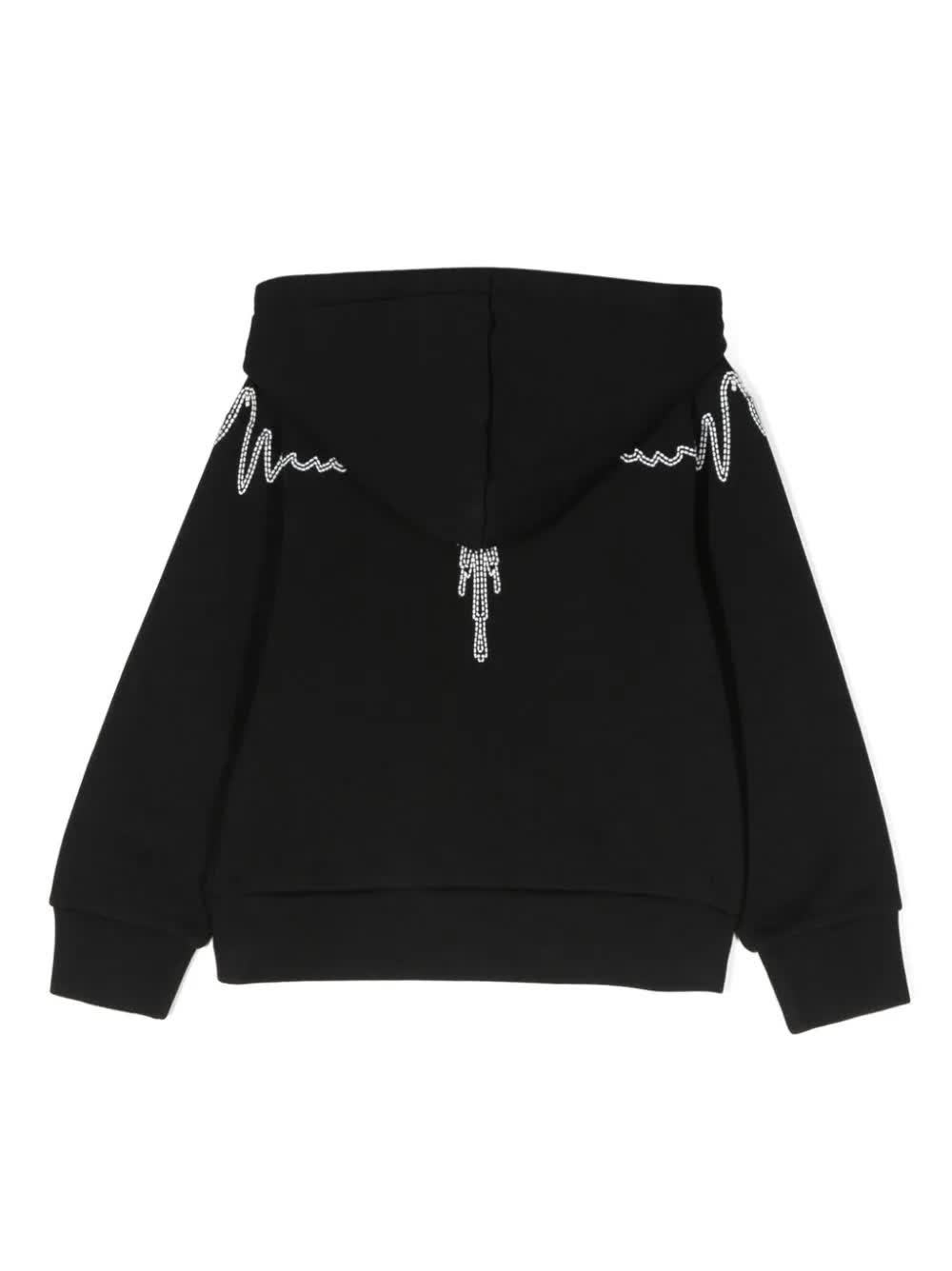 Marcelo Burlon County Of Milan Embroidered-motif Organic-cotton Hoodie In Black