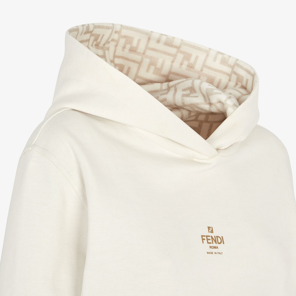Fendi Logo-print Cotton Hoodie In White