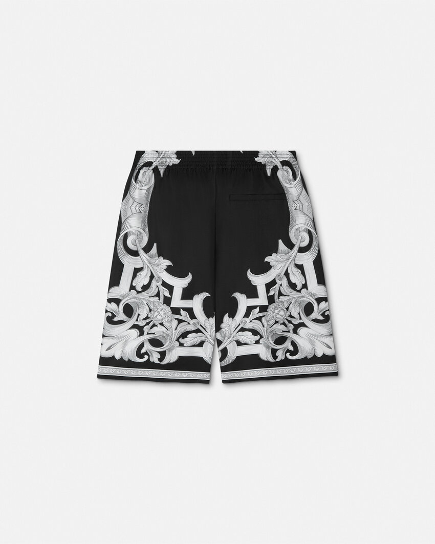 Versace Barocco-print Silk Shorts