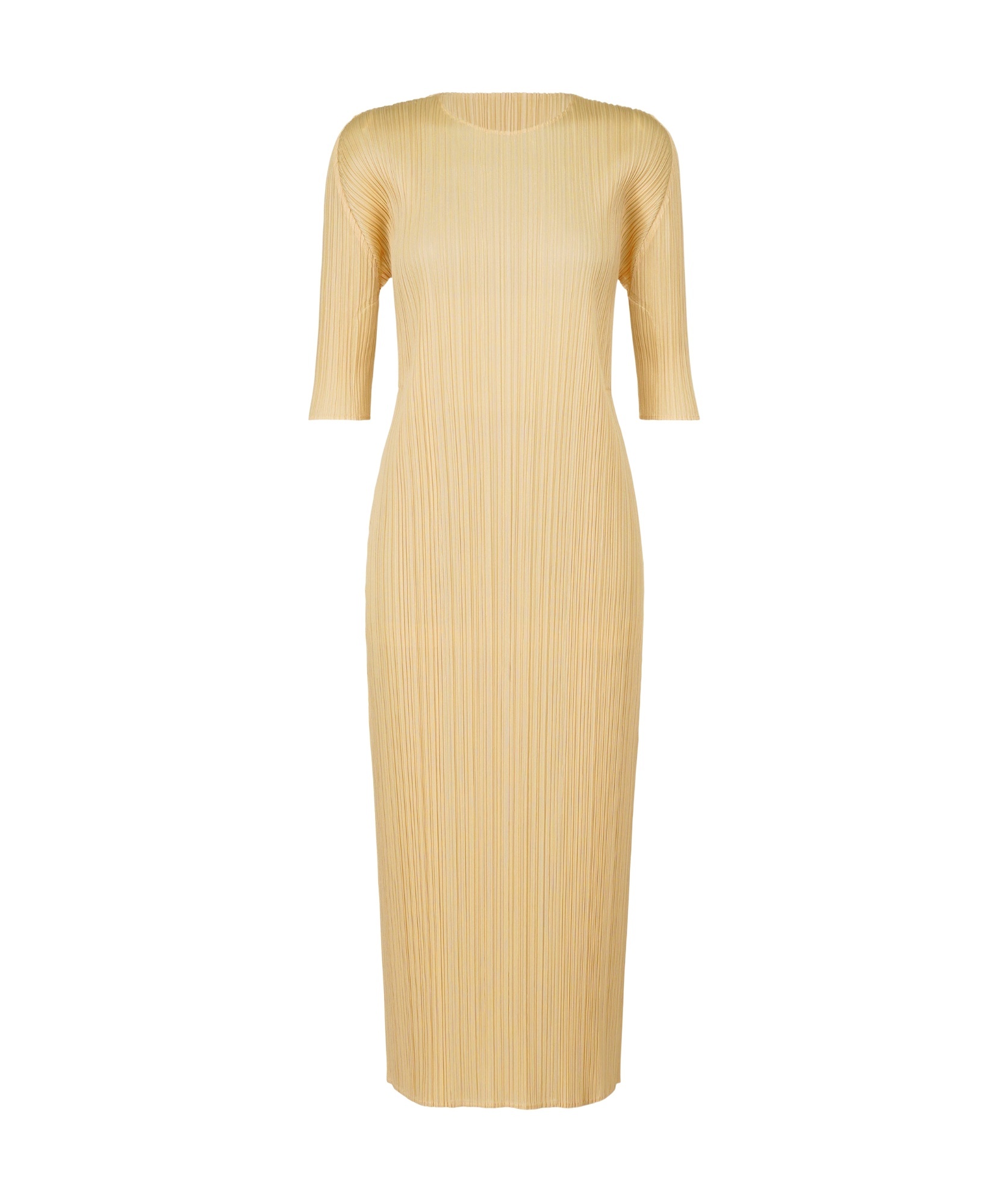 Issey Miyake Beige Merry Bicolor Midi Dress In Beige