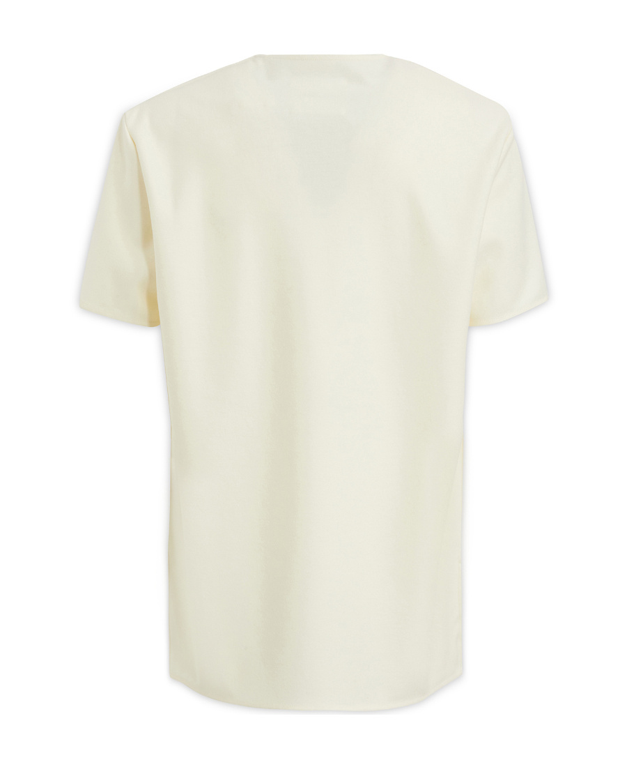 Jil Sander Crewneck Wool T-shirt Flap Pocket In White