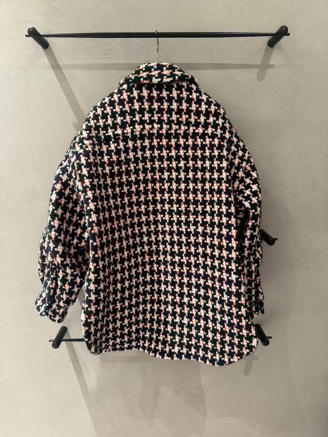 Loewe Multicolor Wool Blend Oversize Jacket In Black