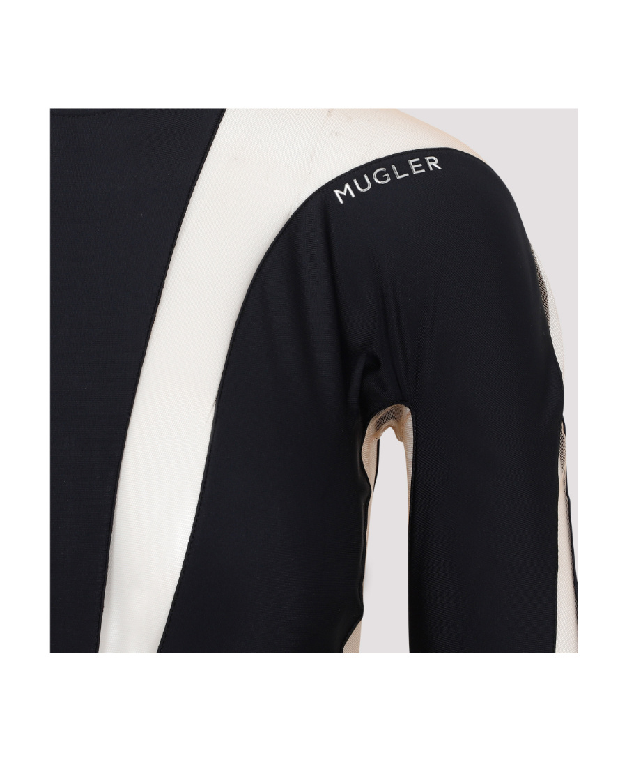 Mugler Illusion Shaping Bodysuit In Black