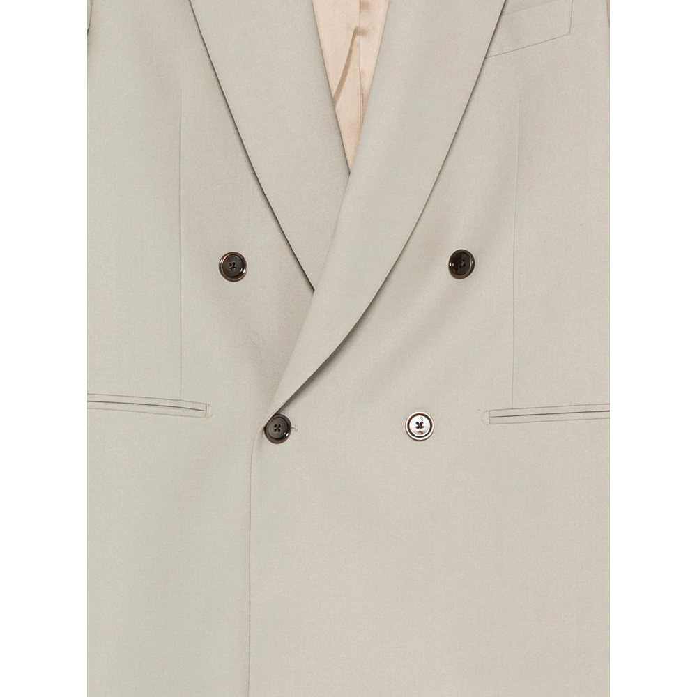 Lardini Double-breasted Blazer In Gray