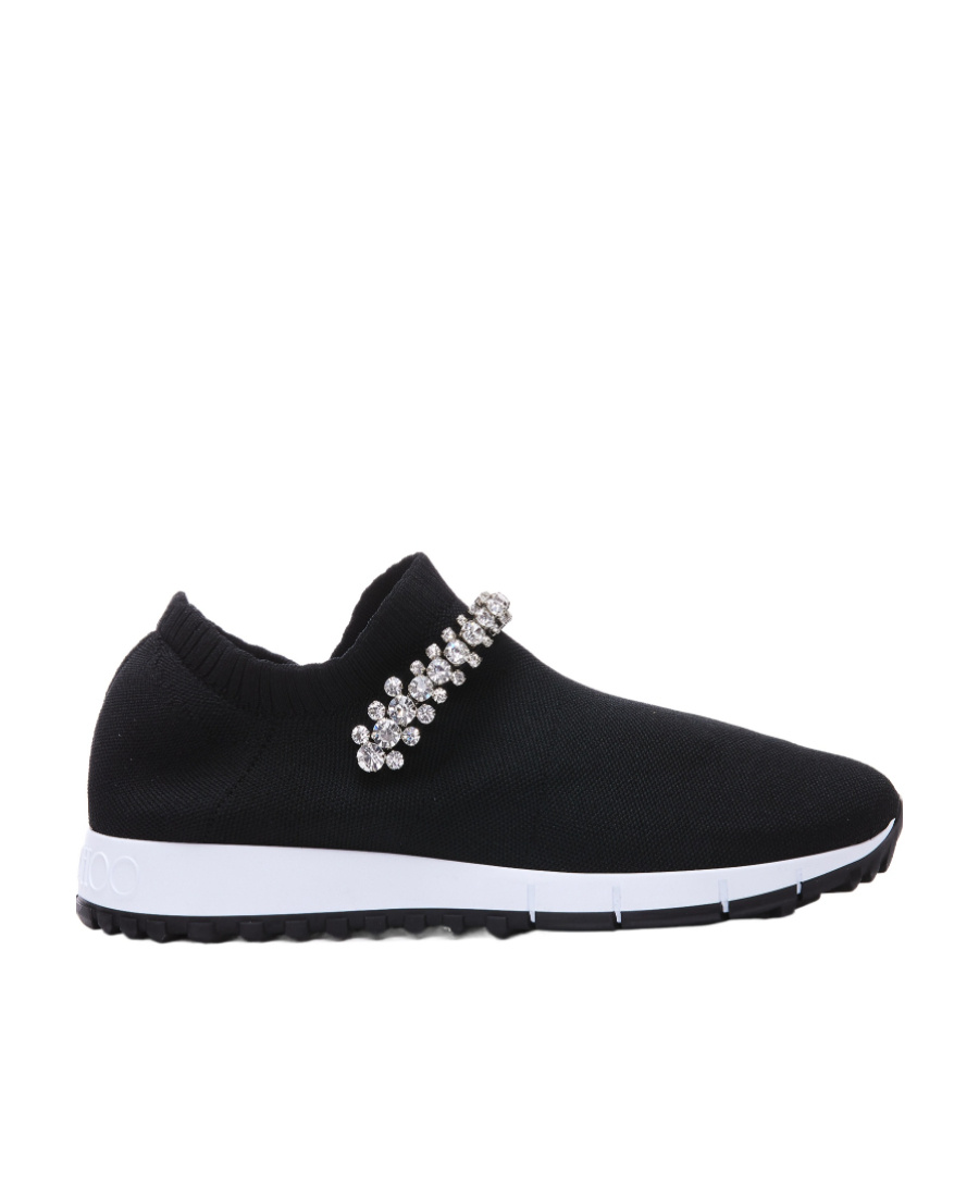 Jimmy Choo Verona Crystal Embellished Sneakers In Black