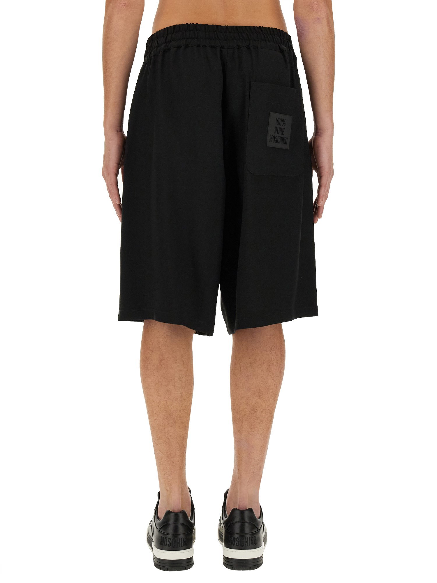 Moschino Bermuda With Logo In Black
