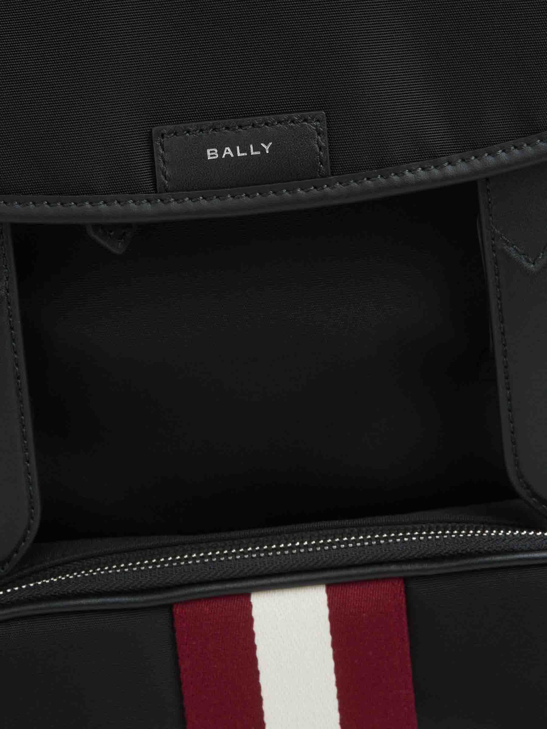 Bally Striped Backpack In Black