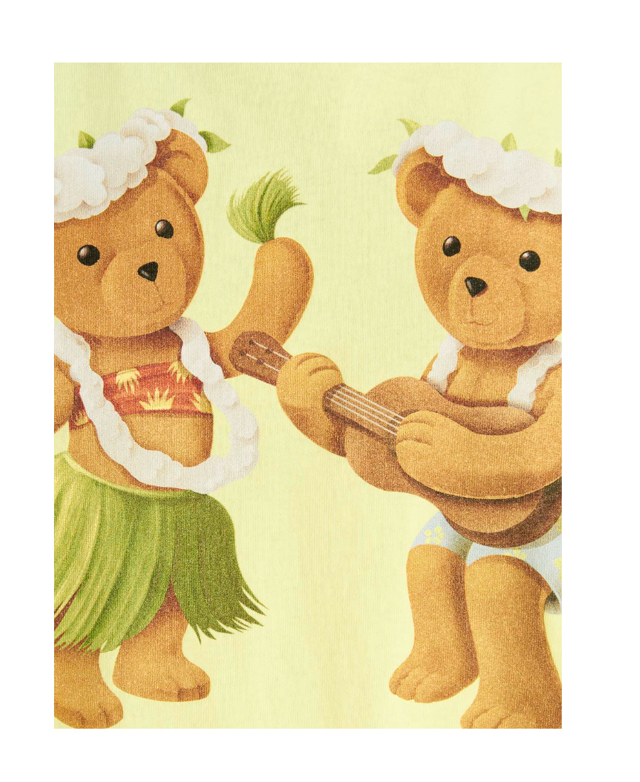 Palm Angels Dancing Bears Print T-shirt In Yellow
