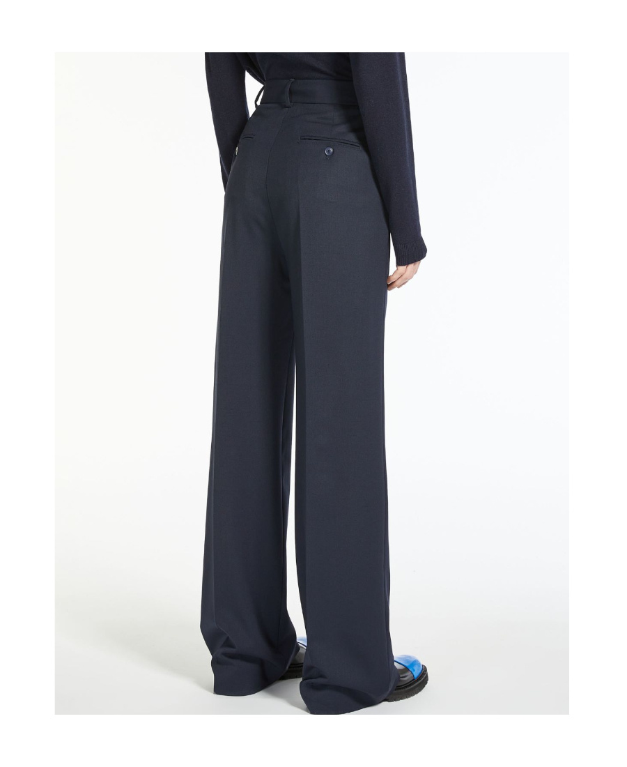 Weekend Max Mara Wool Blended Trousers In Black