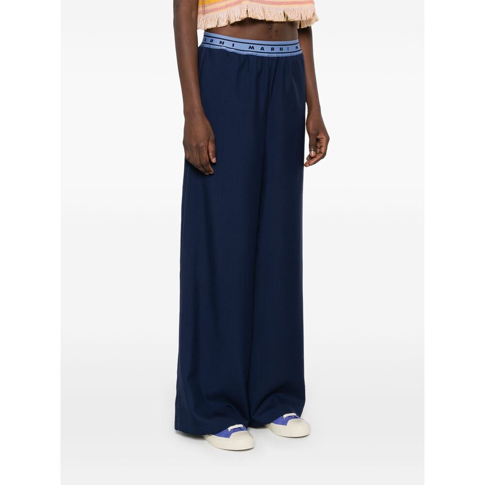 Marni Logo Logo Casual Pants In Black