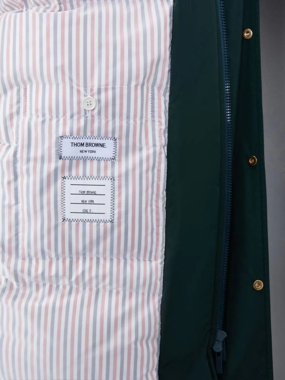 Thom Browne Raglan-sleeve Parka Coat In Green