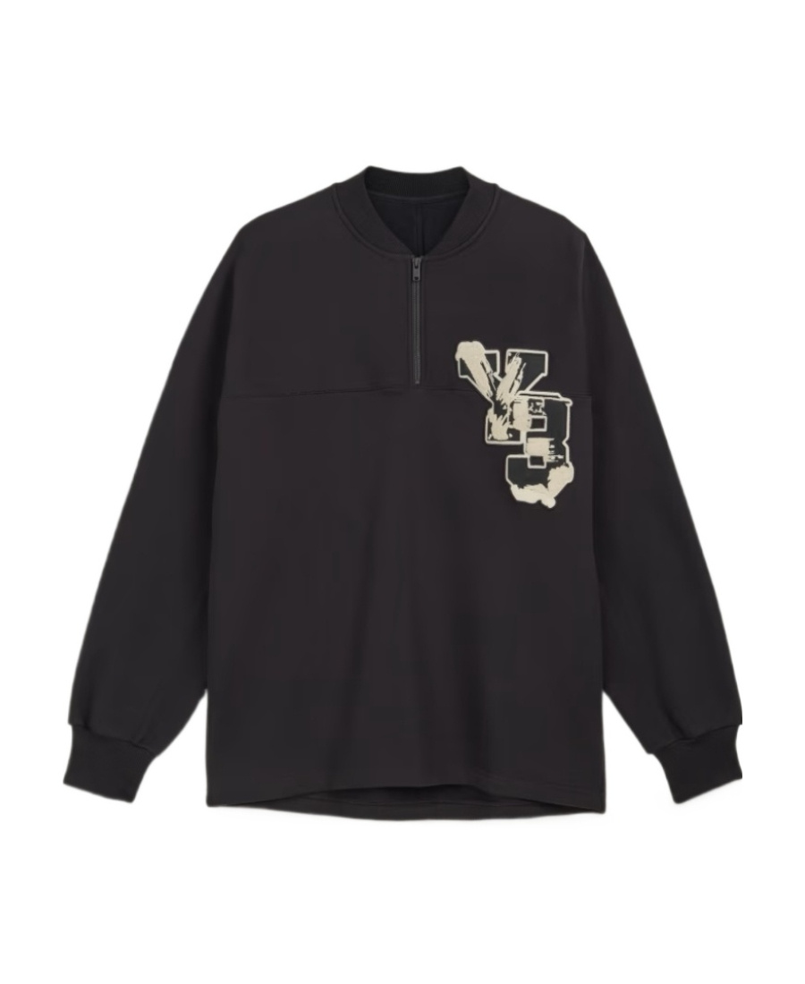 Y-3 Logo-patch Organic-cotton Sweatshirt In Black