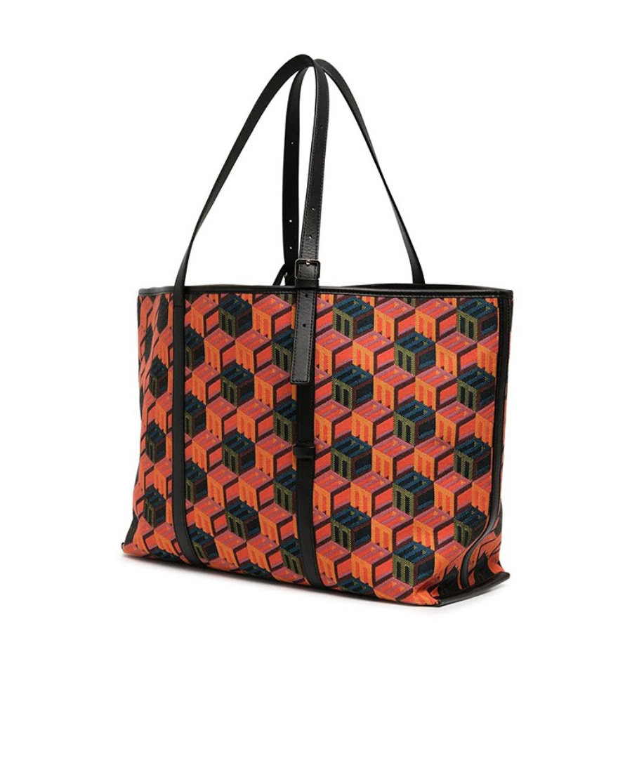 Mcm Cubic Monogram Jacquard Tote Bag In Multicolor