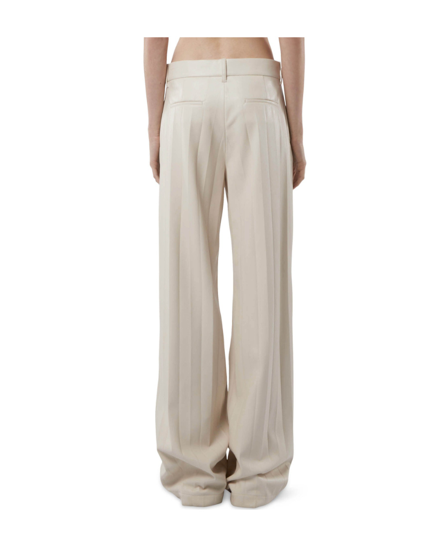 Msgm High-waisted Straight-leg Trousers In White