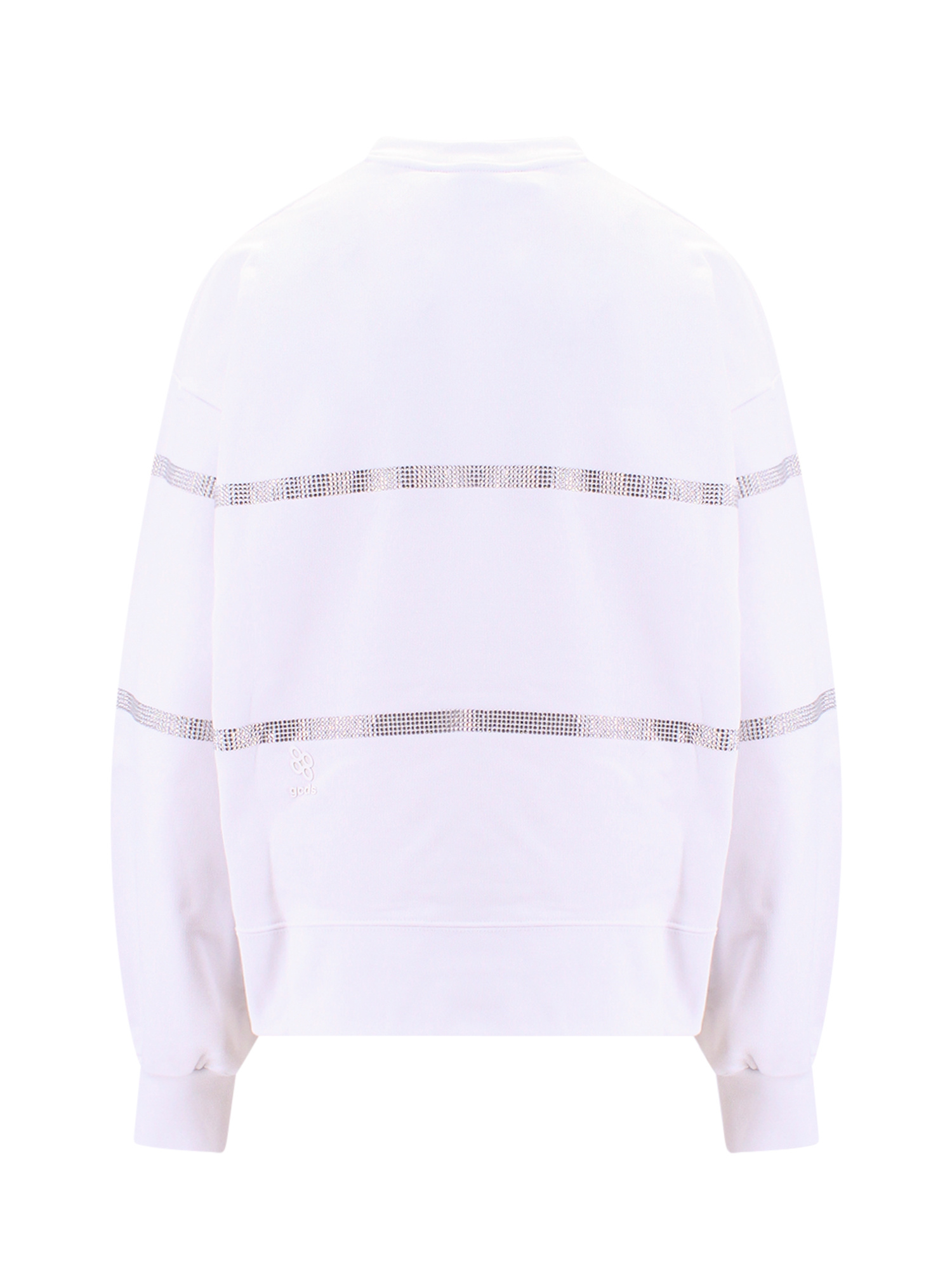 Gcds Cotton Sweatshirt With Frontal Logo Patch In White