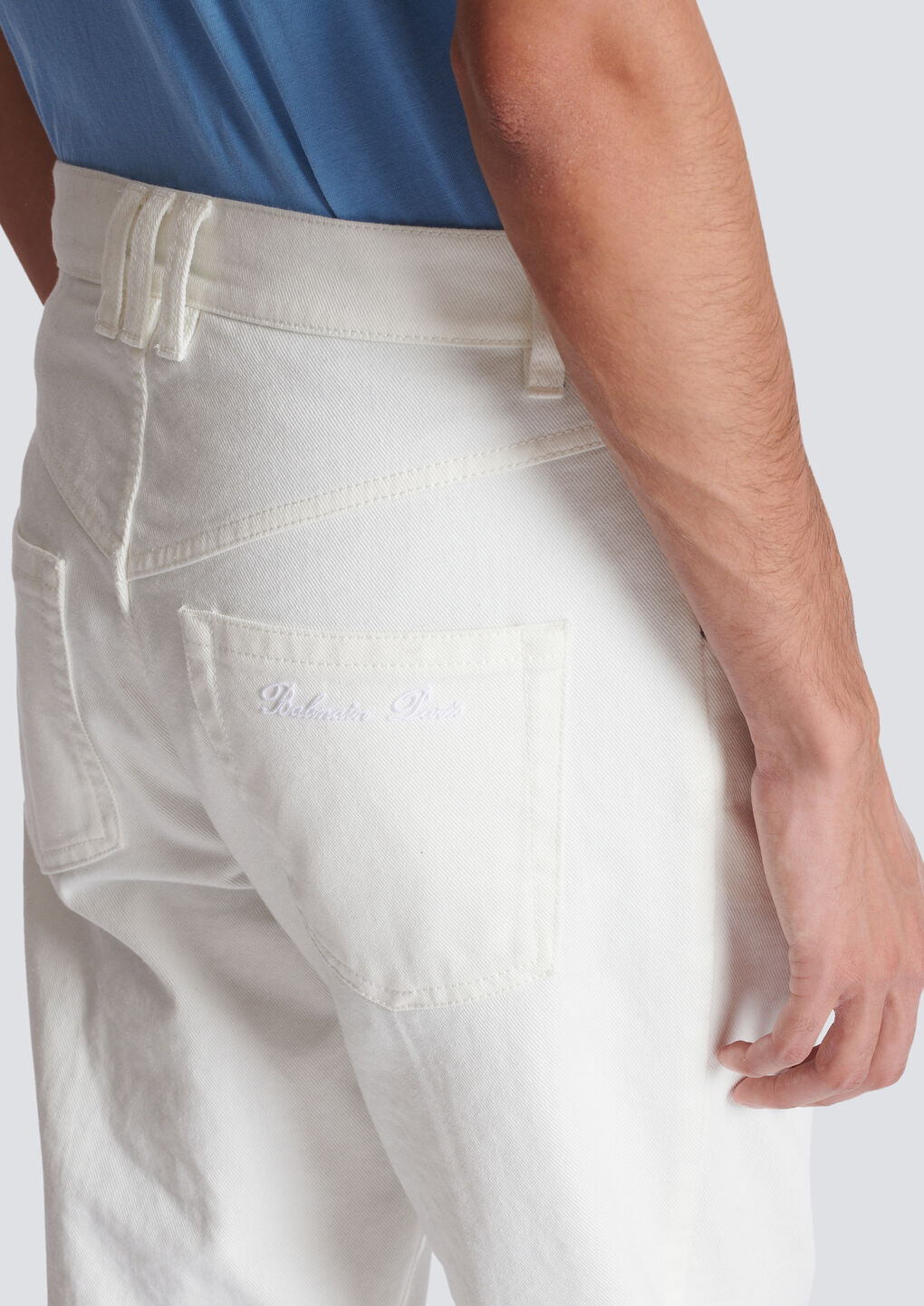 BALMAIN WHITE DENIM JEANS