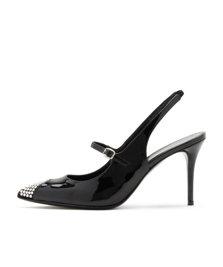 Alessandra Rich Logo High Heels In Black
