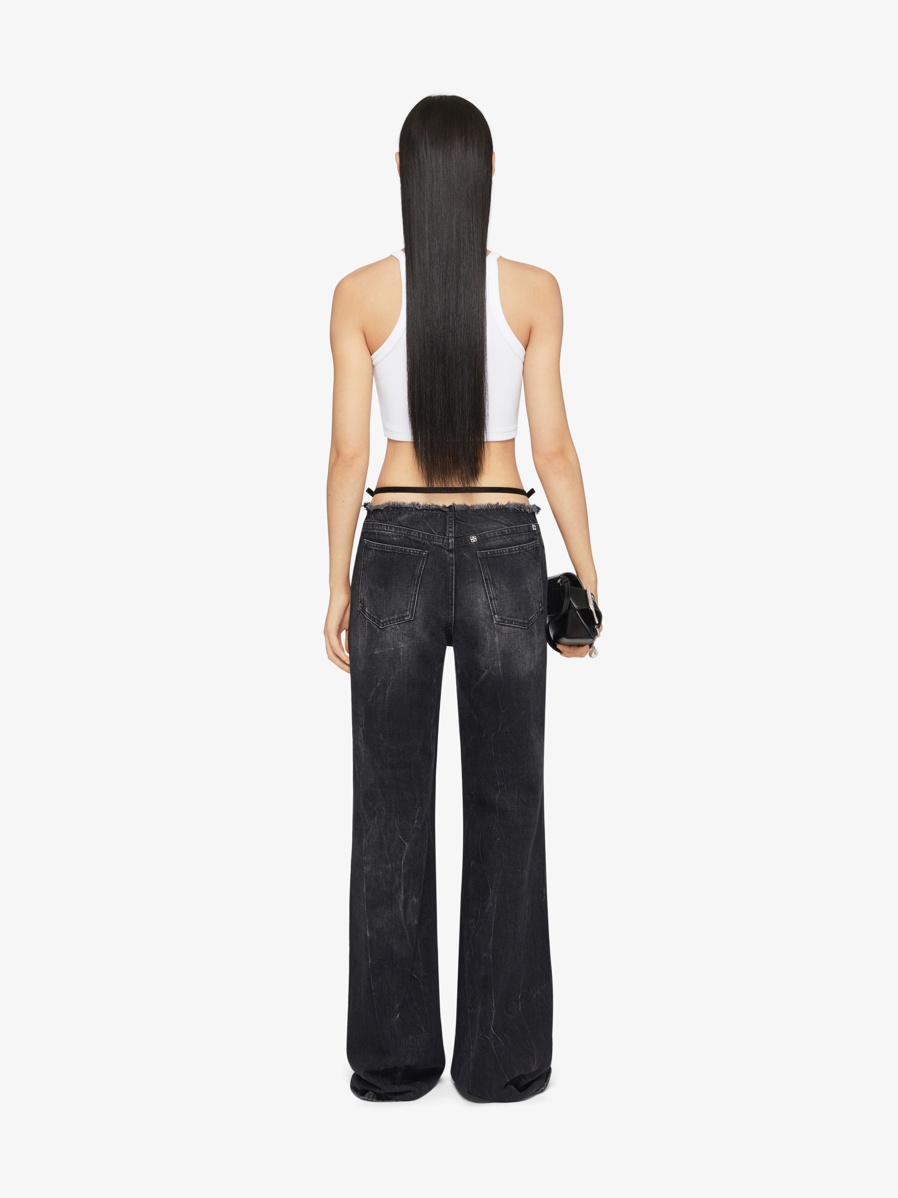 Givenchy Women's Cropped Tank Top In Cotton With 4g Detail In White