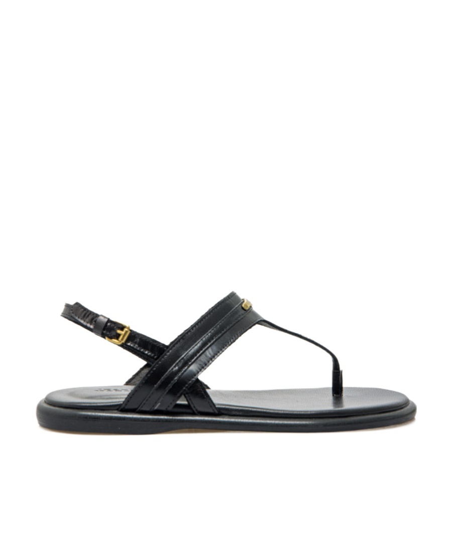 Isabel Marant Round Head Flat-soled Sandals In Black