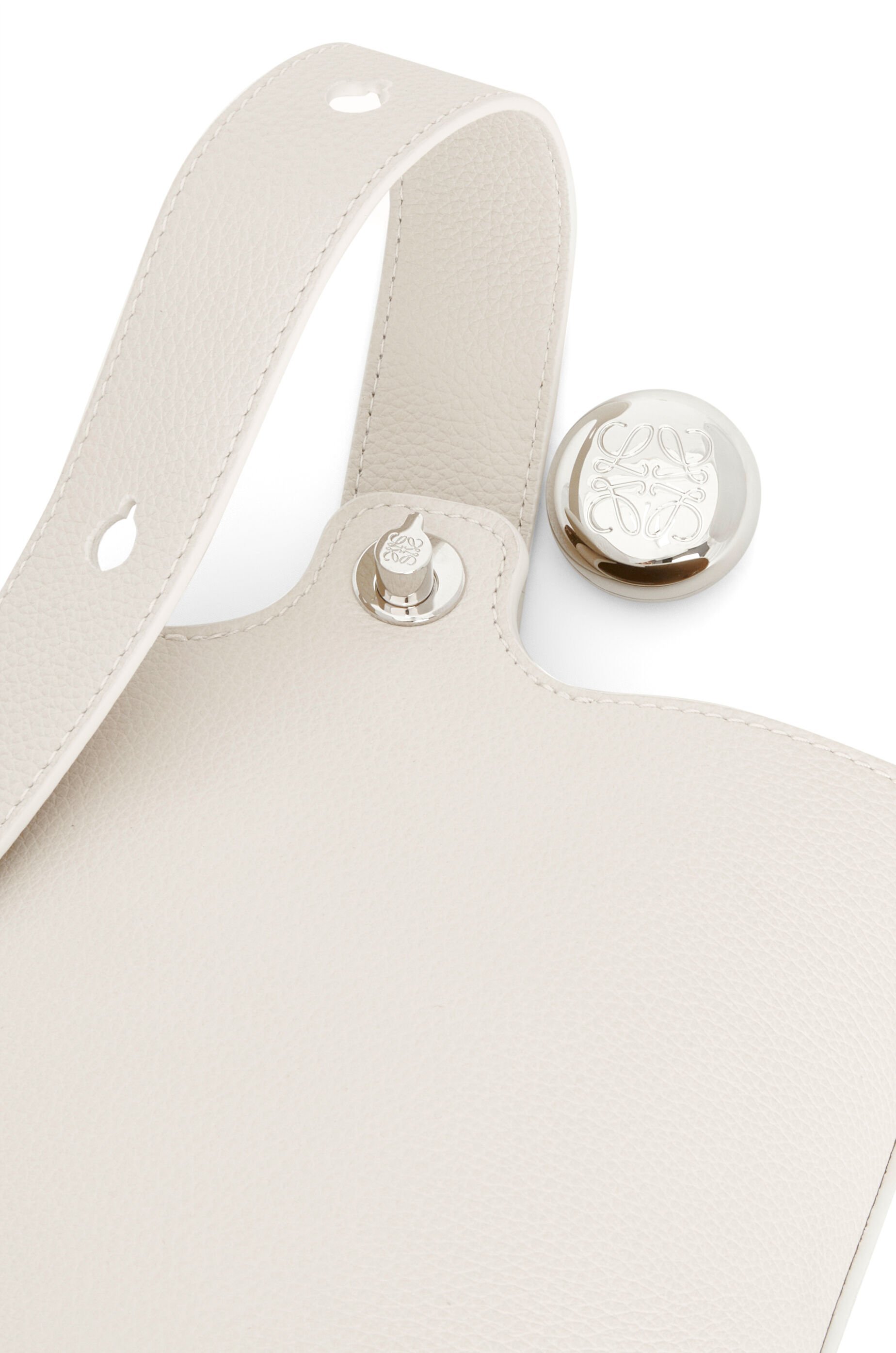 Loewe Womens Soft White Pebble Mini Leather Bucket Bag In Nude