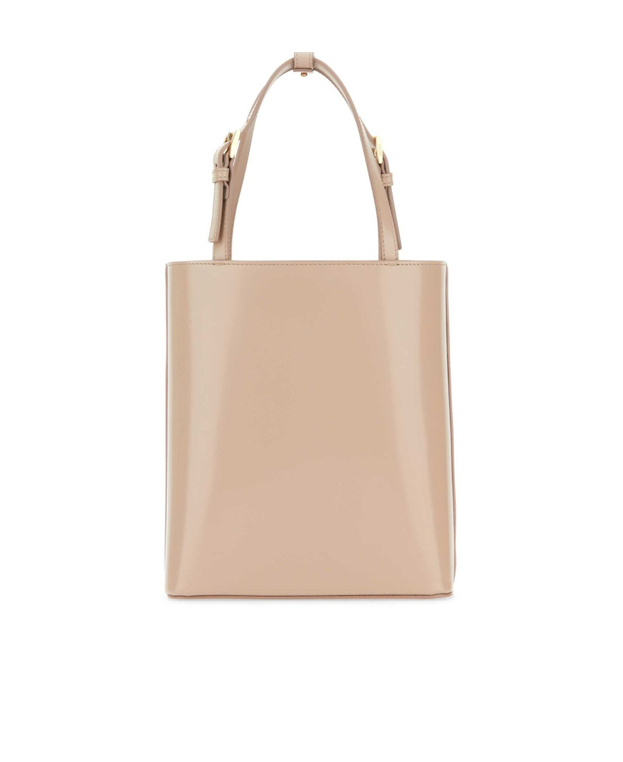 Prada Small Antique Nappa Leather Tote Bag In Nude