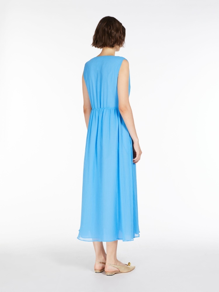 Weekend Max Mara Sleeveless Crepe Dress In Blue