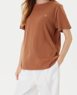 Twinset Short-sleeved T-shirt In Brown