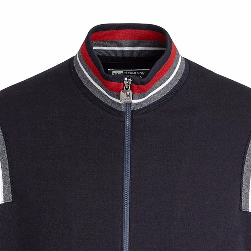 Shop Zegna Collision Striped Zipper Sports Jacket In Black