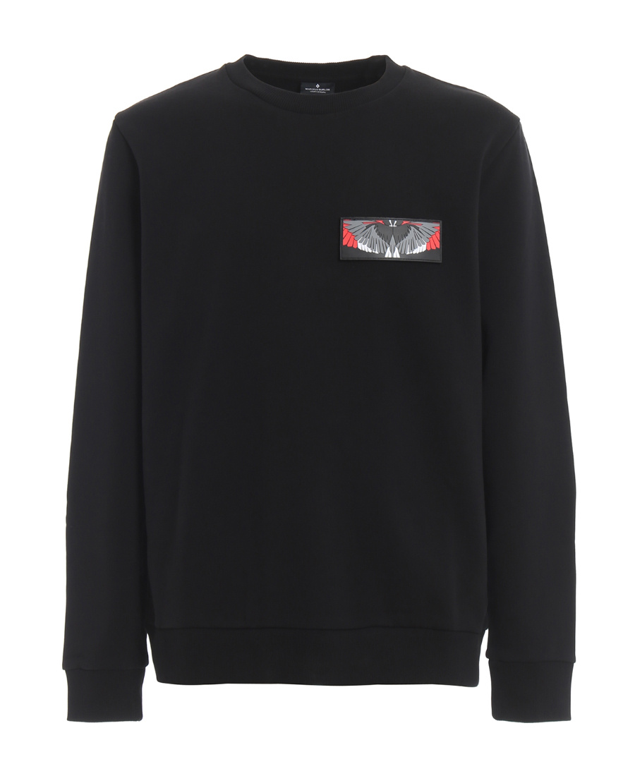 Marcelo Burlon County Of Milan Wing Pattern Patch Sweater In Black