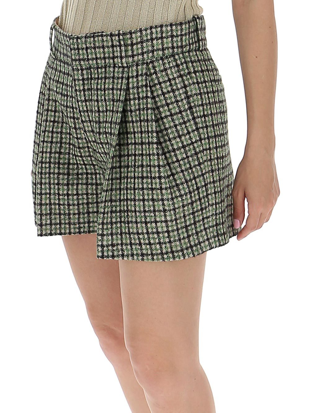 Chloé Gingham Check Shorts In Nude
