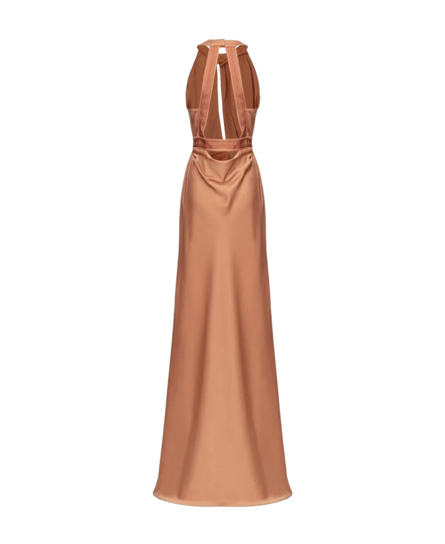 Pinko Halterneck Slit Front Gown In Pink