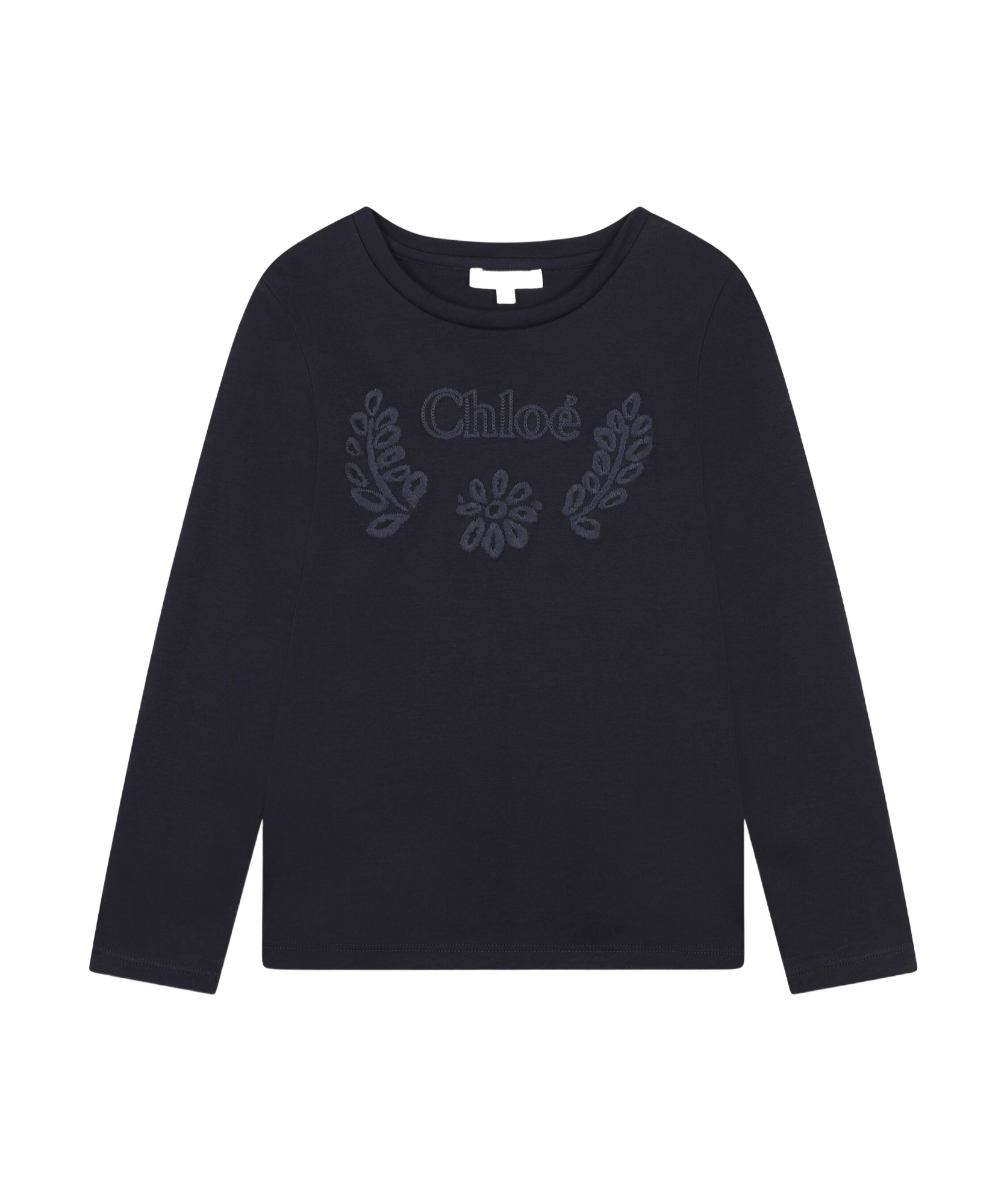 Chloé Logo-embroidered Cotton T-shirt In Black
