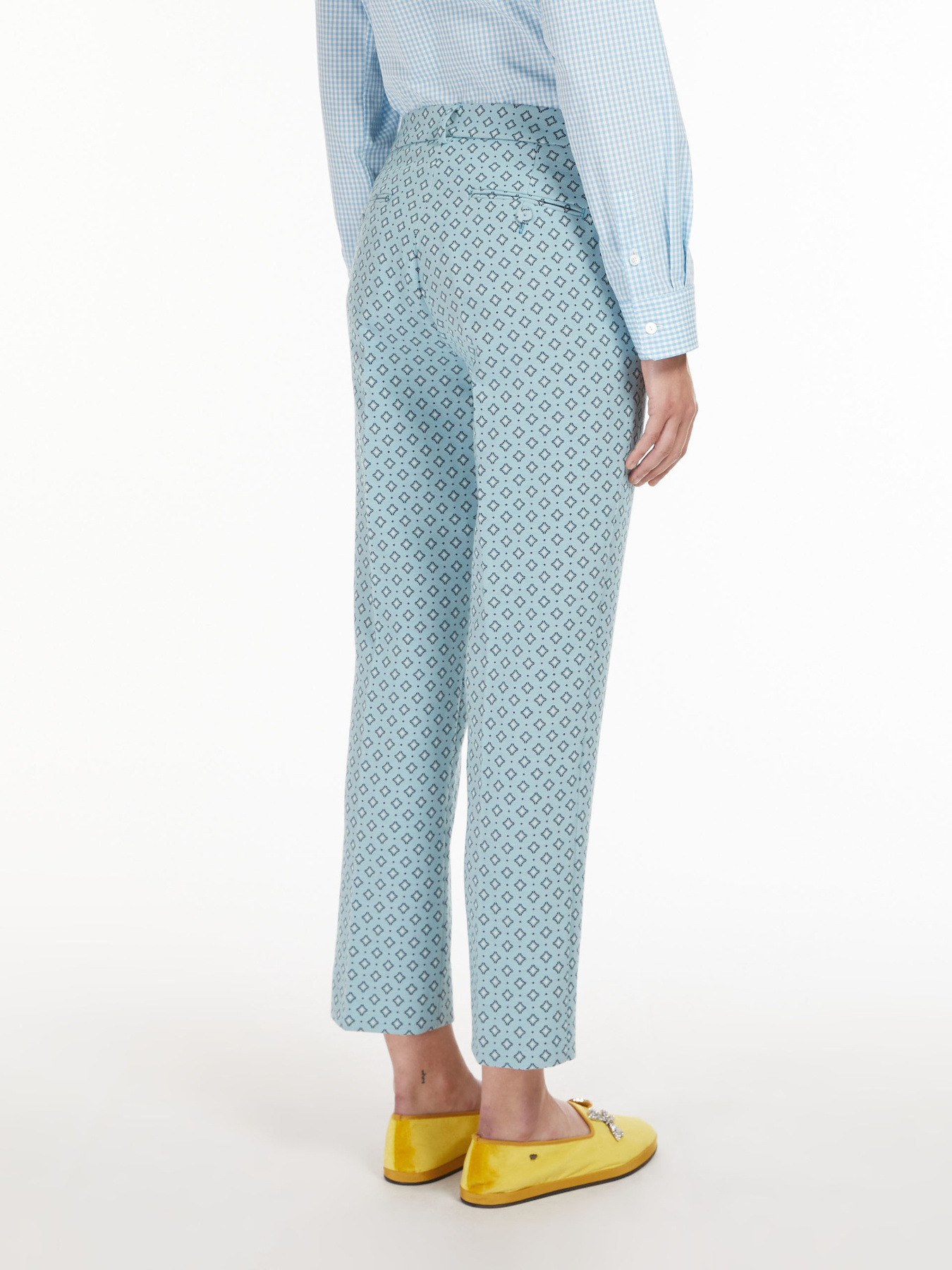 Weekend Max Mara Jacquard Quarter Pants In Blue
