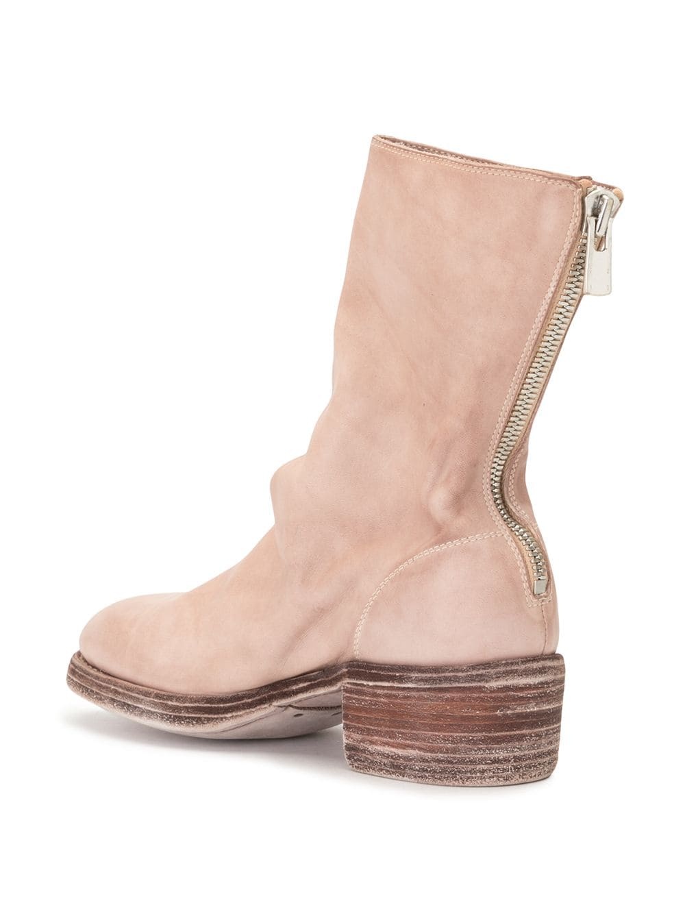 Guidi Back-zip Mid-tube Boots In Neutral