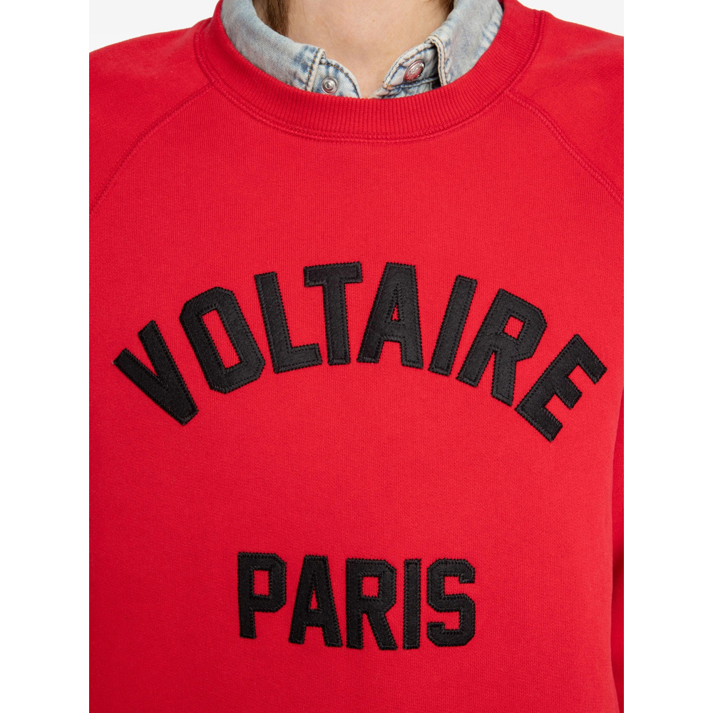 Zadig & Voltaire Womens Branded Round-neck Cotton-blend Sweatshirt Love Xs In Red