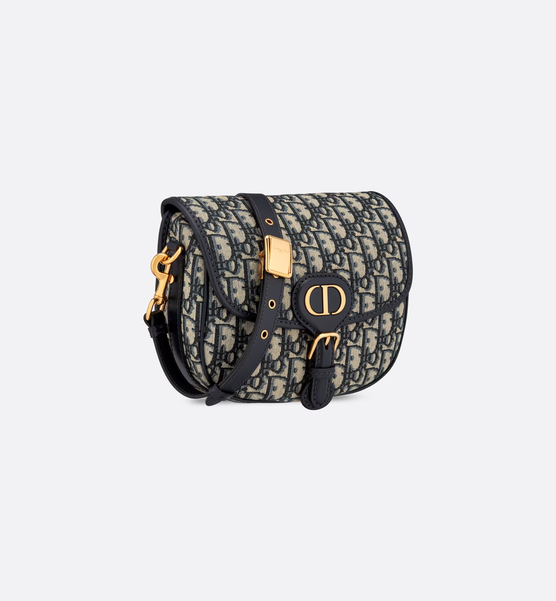 Dior Bobby Medium Oblique Printed Shoulder Bag In Blue