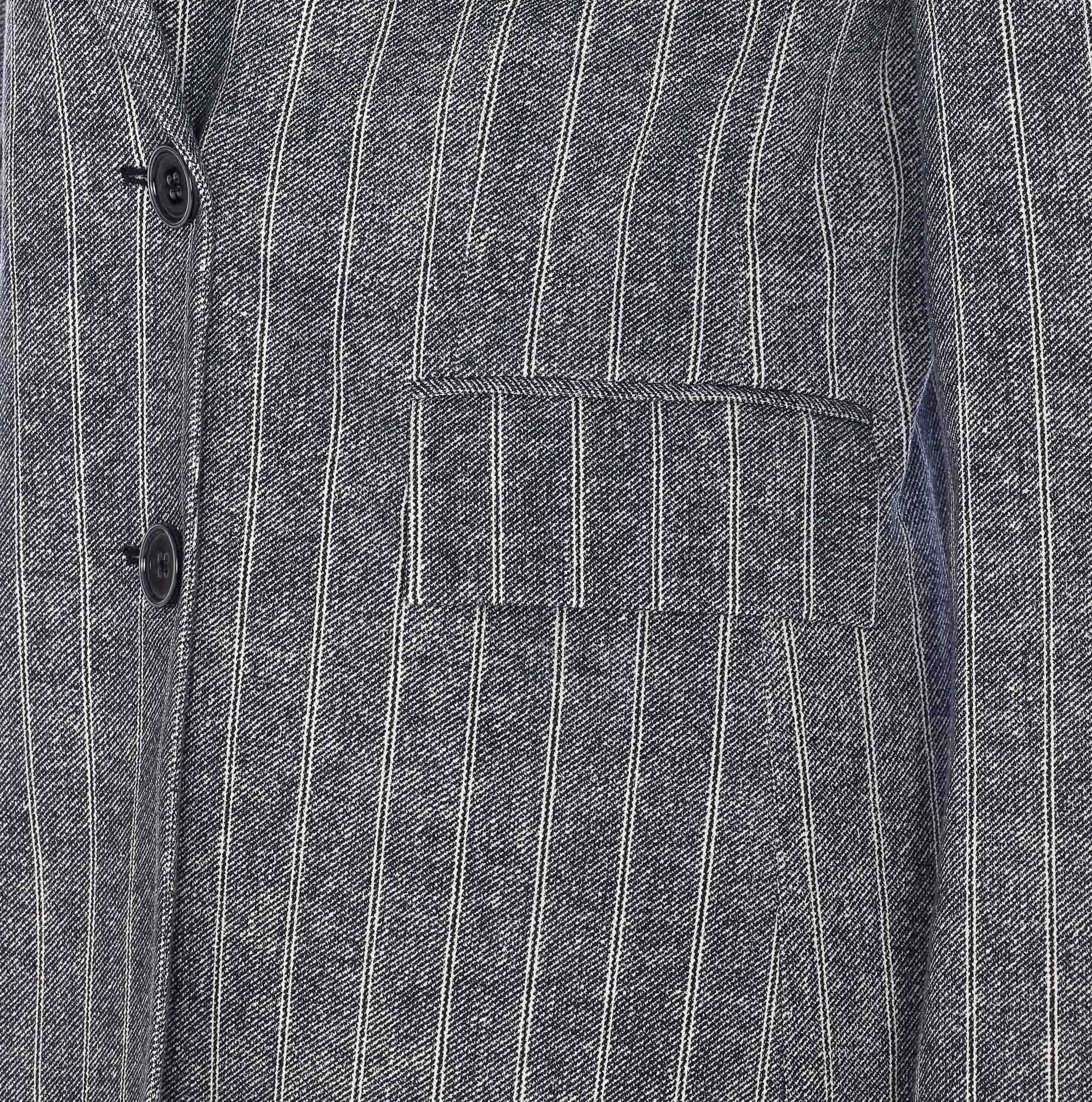 Shop Circolo 1901 Pinstriped Double-breasted Blazer In Gray